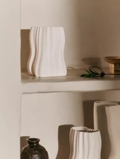 Moire vase 20 cm, Off-white