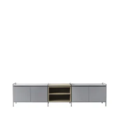 Molto Låg side table, Grey/oak, 3 sections