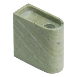 Monolith candle holder low, Mixed green marble