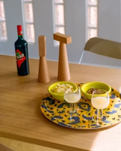 Monster tray Medium Ø49 cm, Ochre yellow-grey-black