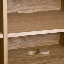 Moodi 180 side table, White/oak, oak structure