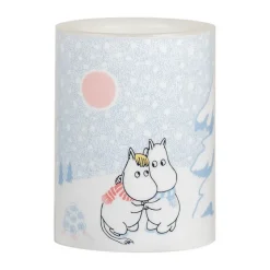 Moomin block candle LED 10 cm, Let it snow