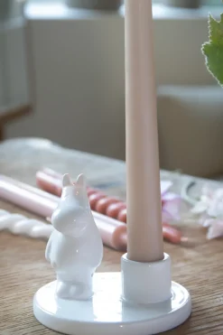 Moomin candle holder ceramic, White