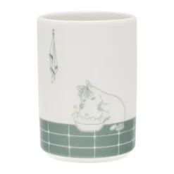 Moomin toothbrush holder, Bath time green-white