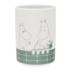 Moomin toothbrush holder, Bath time green-white