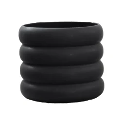 Mud flower pot black, Medium, Ø 14 cm