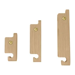 Multi Hooks hook set of 3, Oak