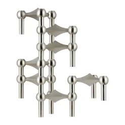 Nagel candle holder, Brushed chrome