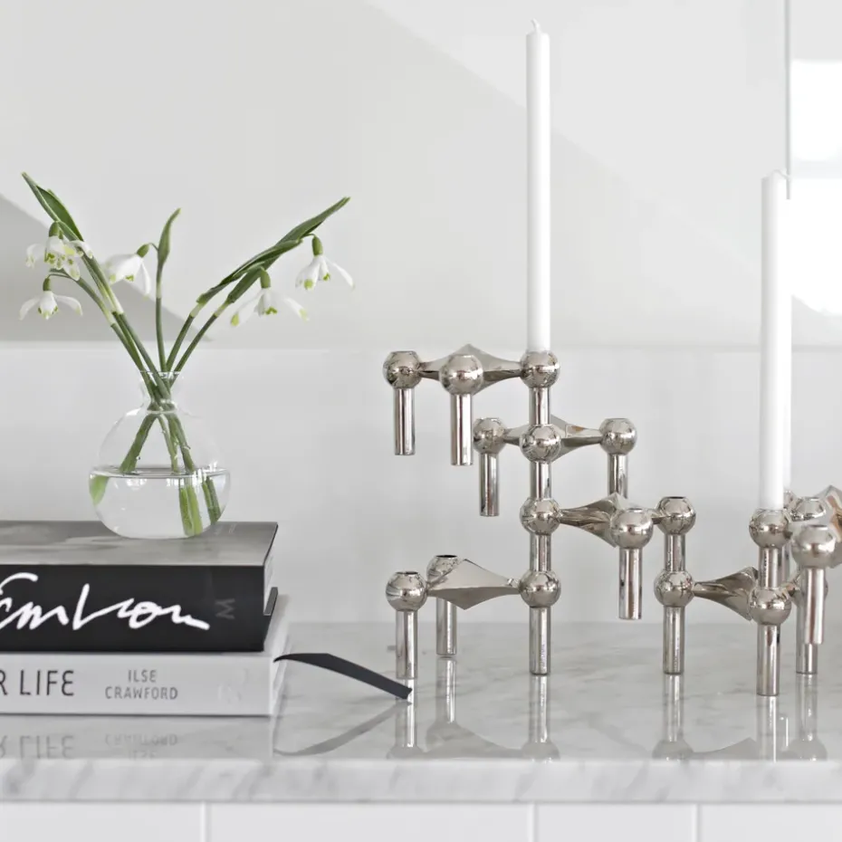 Nagel candle holder, chrome