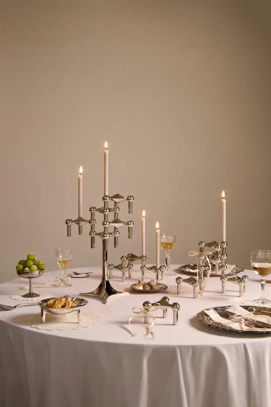 Nagel candle holder, chrome