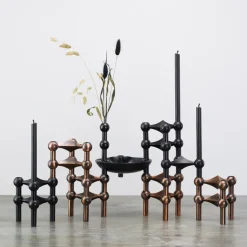 Nagel candle holder, matte black