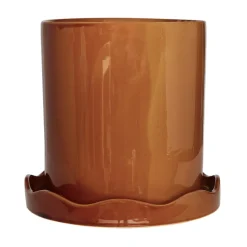 Nami pot with saucer Ø27 cm large, Amber