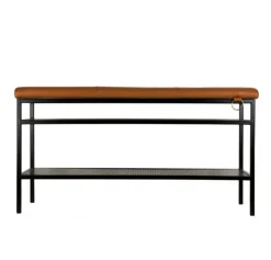 Nancy shoe shelf, Black-Cognac