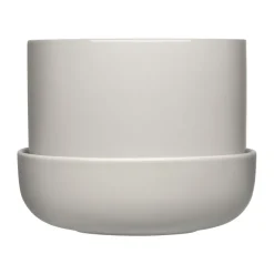 Nappula flower pot with saucer Ø17 cm h13 cm, Light gray