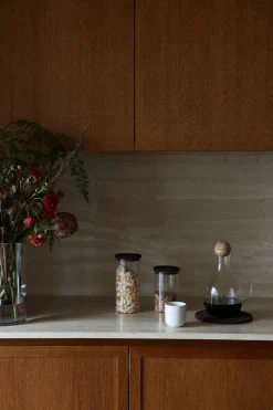 Nature storage jar with cork lid, Clear-dark brown