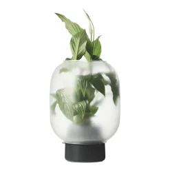Nebl flower pot with frosted glass Ø26 cm, Black