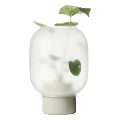 Nebl flower pot with frosted glass Ø26 cm, Grey
