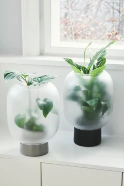 Nebl flower pot with frosted glass Ø26 cm, Grey