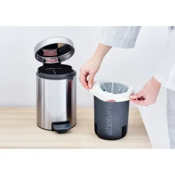 New Icon pedal bin 3 liter, Matt steel fingerprint proof