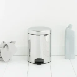New Icon pedal bin 5 liter, brilliant steel