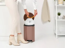 New Icon pedal bin 12 liter, Satin taupe