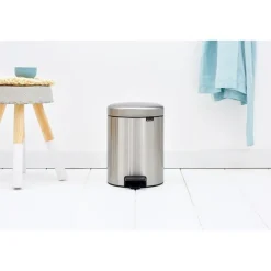 New Icon pedal bin 5 liter, Matt steel fingerprint proof