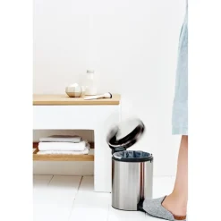 New Icon pedal bin 5 liter, Matt steel fingerprint proof