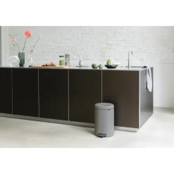 New Icon pedal bin 20 liter, Mineral concrete grey