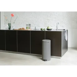 New Icon pedal bin 30 liter, Mineral concrete grey