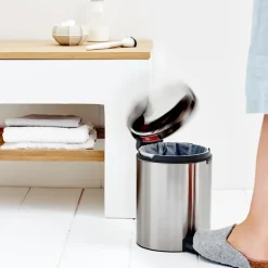 New Icon pedal bin 5 liter, matte steel