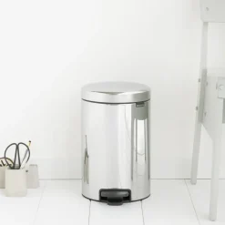 New Icon pedal bin 12 liter, brilliant steel