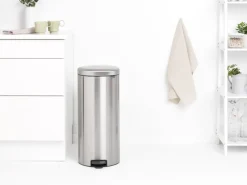 New Icon pedal bin 30 liter, Matt steel fingerprint proof