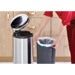 New Icon pedal bin 30 liter, Matt steel fingerprint proof