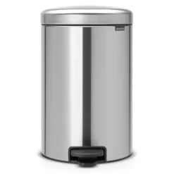 New Icon pedal bin 20 liter, matte steel