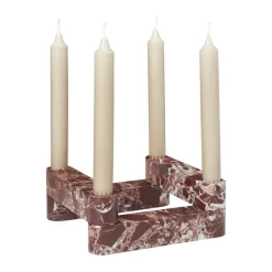 Newel module candlestick 4 pieces, Red