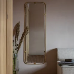 Nimbus mirror rectangular, Polished brass