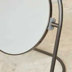 Nimbus table mirror 25 cm, Bronzed brass