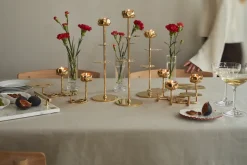 Ninfea Alta candlestick 30 cm, Brass