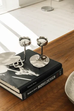 Ninfea No.1 candlestick, Nickel-plated brass