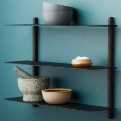 Nivo shelf A, Black-stained ash room-black