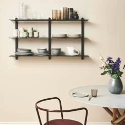 Nivo shelf D large, Dark-stained ash-black