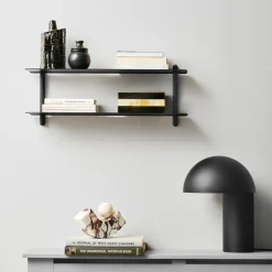 Nivo shelf F, Dark-stained ash-black