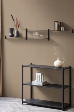 Nivo shelf H, Dark-stained ash-black