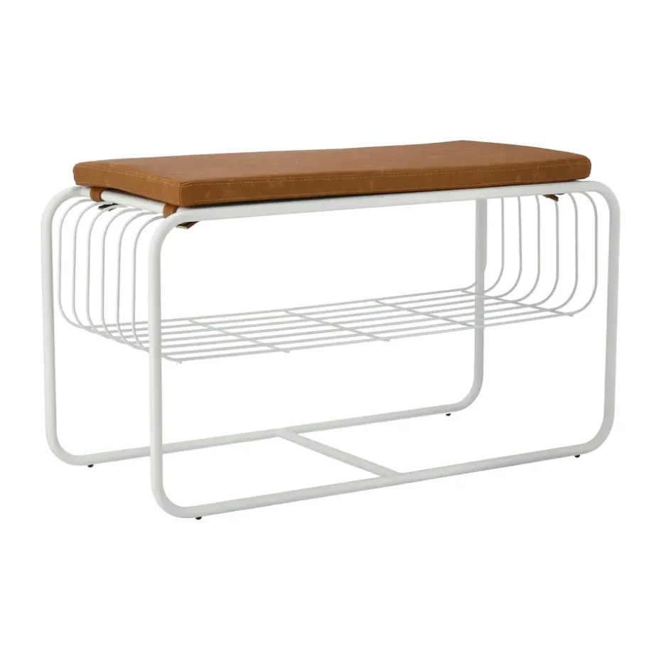 Nod bench/shoe rack 80x36x42 cm, White