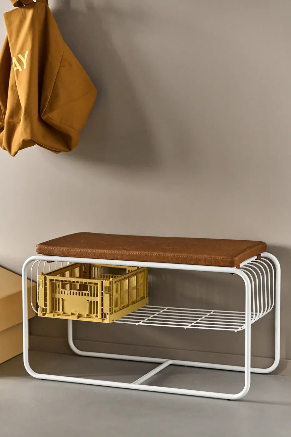 Nod bench/shoe rack 80x36x42 cm, White
