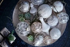 Norille Christmas bauble Ø11 cm, Off white, ribbed