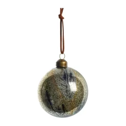 Nosille Christmas tree bauble round Ø8 cm, Silver-gold