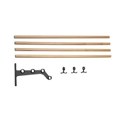 Nostalgi 291 add-on hat shelf, Oak, black lacquered stand
