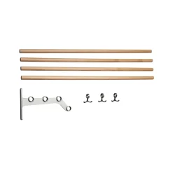 Nostalgi 291 add-on hat shelf, Oak, aluminium stand
