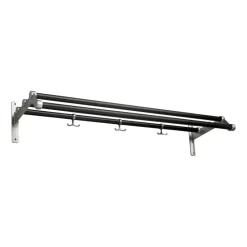 Nostalgi 291 hat shelf 100 cm, Black oiled oak-aluminum